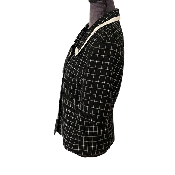 Le Suit Black and White Short Sleeve Blazer Size 10 - Picture 4 of 7